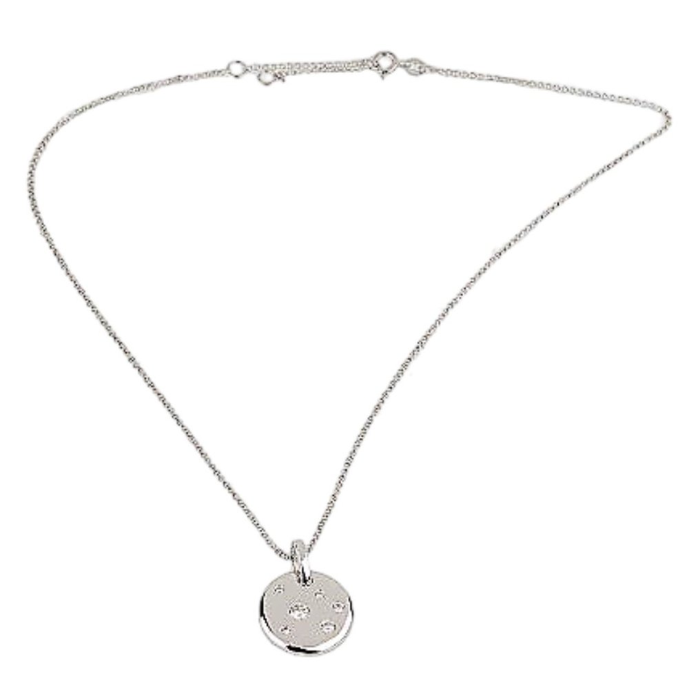 QVC Epiphany Platinum Clad Diamonique Scattered Stone Pendant w/Chain 0358 - Picture 6 of 6